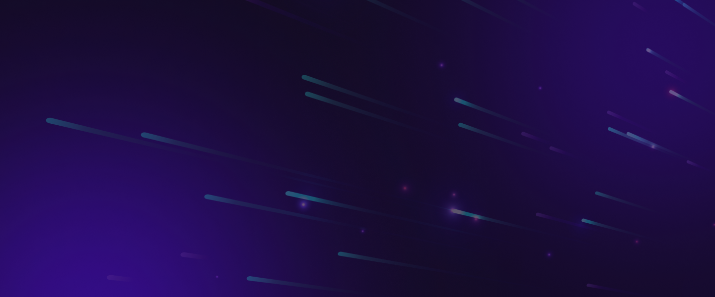 A purple gradient with shooting stars